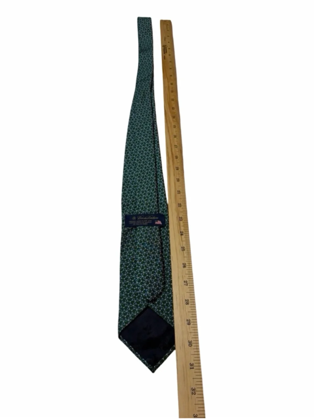 Brooks Brothers Silk Tie Green Equestrian Horsebit Print USA Prep